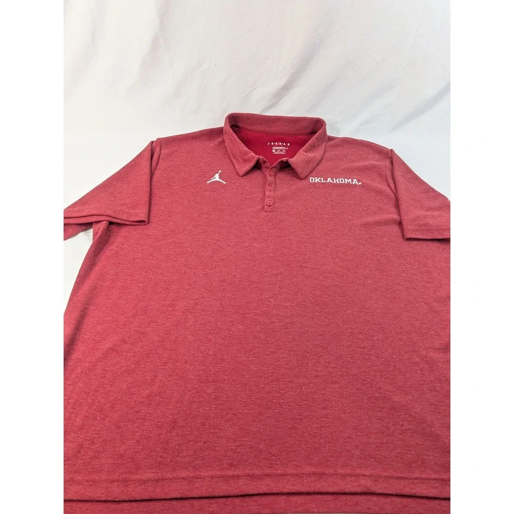 Oklahoma‎ Sooners OU Shirt Men's 3XL Polo Heathered Red Crimson Jordan Standard